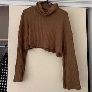 SHE IN Cropped Camel Sweater NWOT